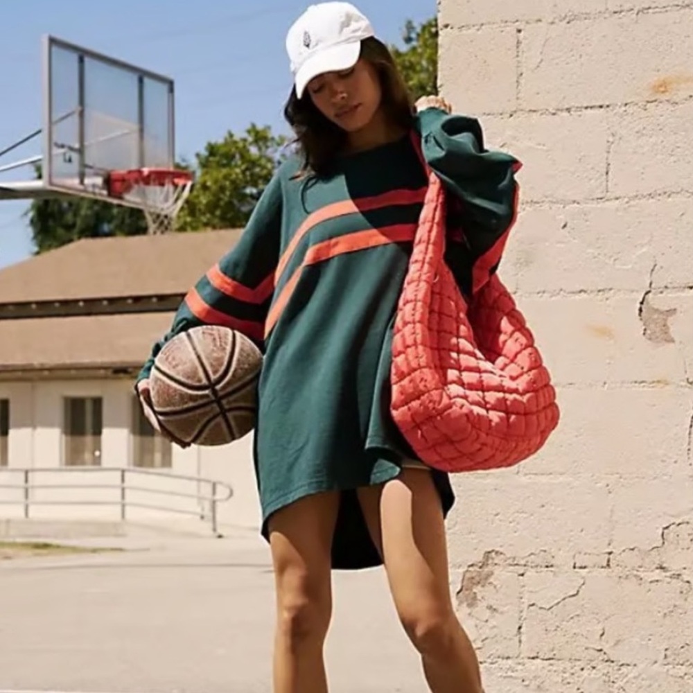 Free People Post Up Layer Pacific Green Oversized Sweatshirt Tunic Size Medium - Picture 4 of 14